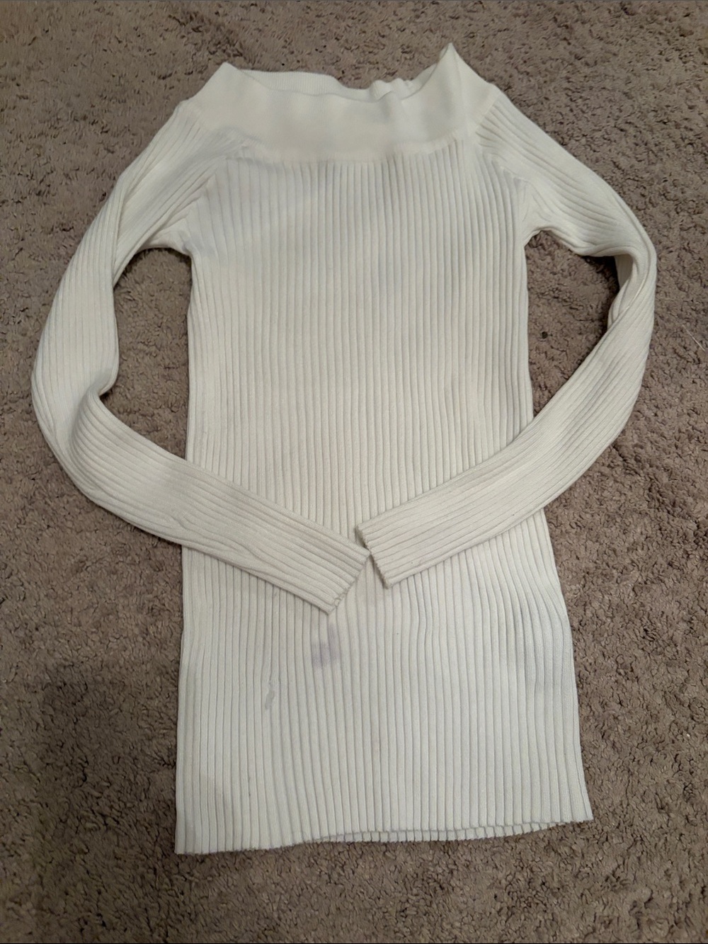 White Ribbed Knit Top